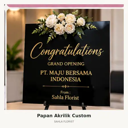Papan Bunga Akrilik Cemara Asri